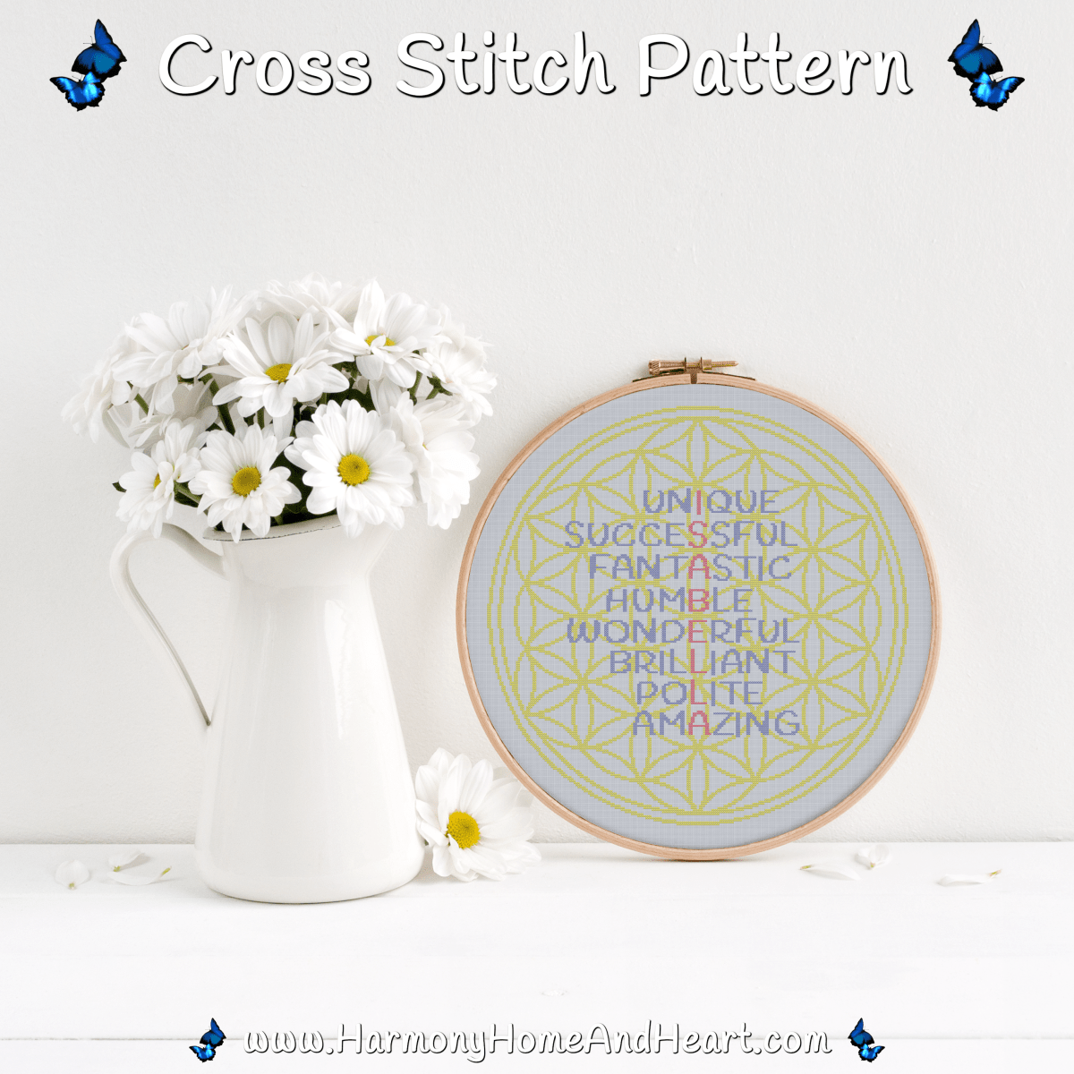 Harmony-Home-and-Heart-Custom-Flower-of-Life-Name-Isabella-Cross-Stitch-Pattern